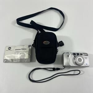 Minolta Zoom 130C Date Tested 38MM Film Camera With Bag Pre-owned